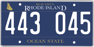 RI license plate 443045