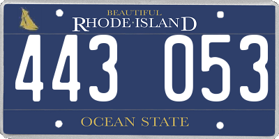 RI license plate 443053