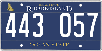 RI license plate 443057