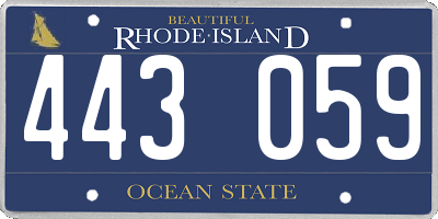 RI license plate 443059
