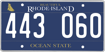 RI license plate 443060