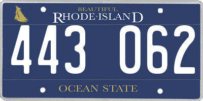 RI license plate 443062