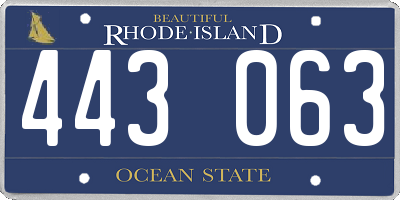 RI license plate 443063