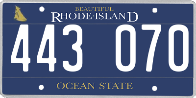 RI license plate 443070