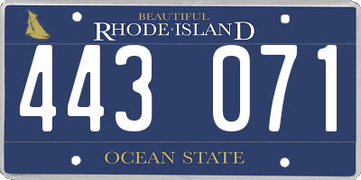 RI license plate 443071