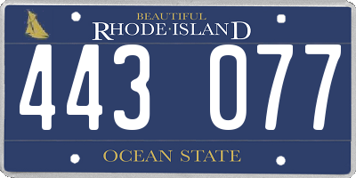 RI license plate 443077