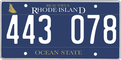 RI license plate 443078