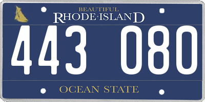 RI license plate 443080