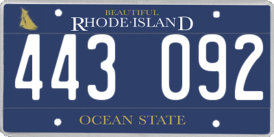 RI license plate 443092