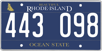 RI license plate 443098
