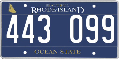 RI license plate 443099