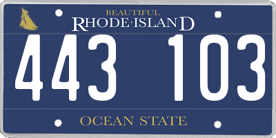 RI license plate 443103