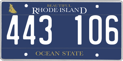 RI license plate 443106