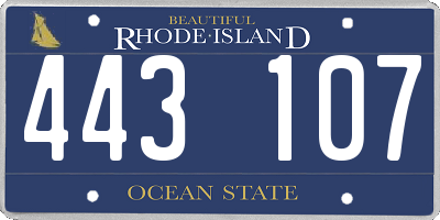 RI license plate 443107