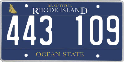 RI license plate 443109