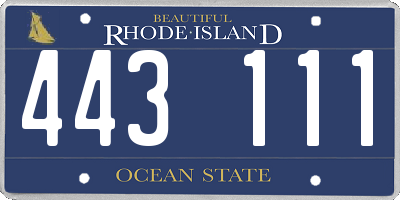 RI license plate 443111