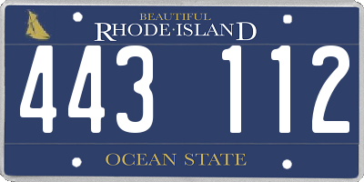 RI license plate 443112