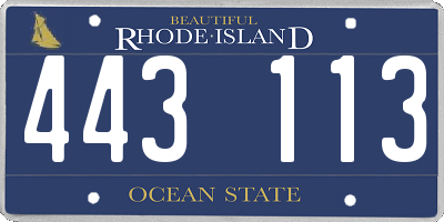 RI license plate 443113
