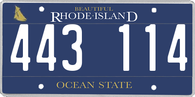 RI license plate 443114