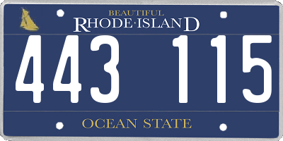 RI license plate 443115