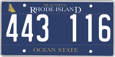 RI license plate 443116