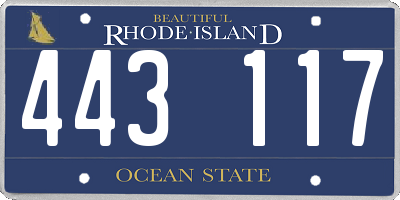 RI license plate 443117