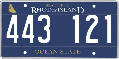 RI license plate 443121