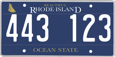 RI license plate 443123