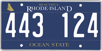 RI license plate 443124
