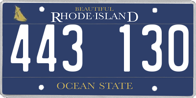 RI license plate 443130