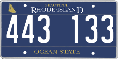 RI license plate 443133