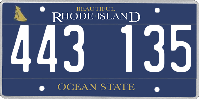 RI license plate 443135