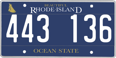 RI license plate 443136