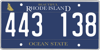 RI license plate 443138