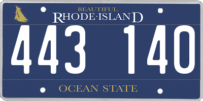 RI license plate 443140