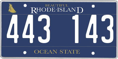 RI license plate 443143