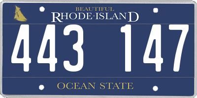 RI license plate 443147