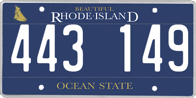 RI license plate 443149