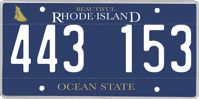 RI license plate 443153