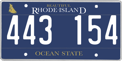 RI license plate 443154