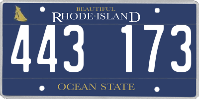RI license plate 443173