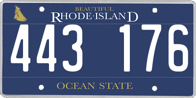RI license plate 443176