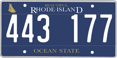 RI license plate 443177