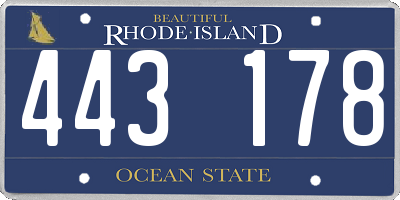 RI license plate 443178