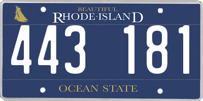 RI license plate 443181