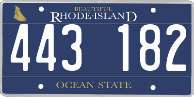 RI license plate 443182
