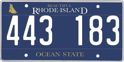 RI license plate 443183
