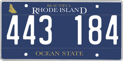 RI license plate 443184