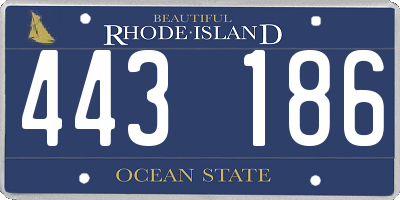 RI license plate 443186