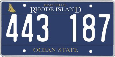 RI license plate 443187